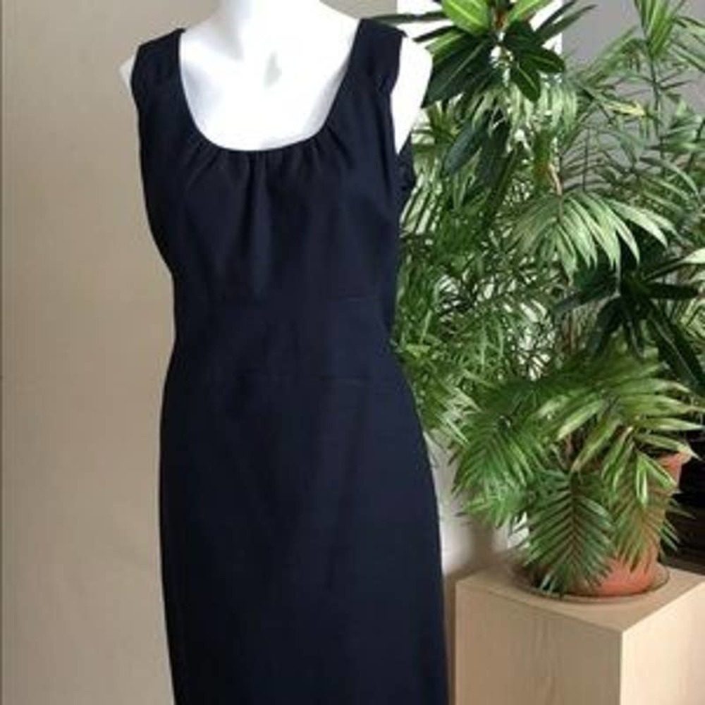 J Crew Women's Navy Blue Allura Shift Career Dress in Superfine Cotton Size 2 - Picture 2 of 13